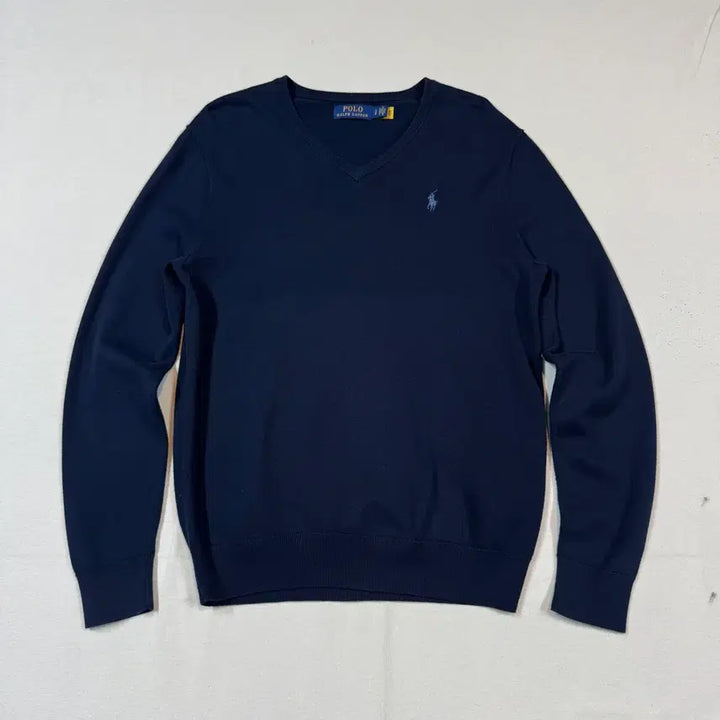 [BUNJANG] Polo Ralph Lauren Navy Cotton V-Neck Knit Sweater Size S / S) 폴로 랄프로렌 네이비 코튼 브이넥 니트