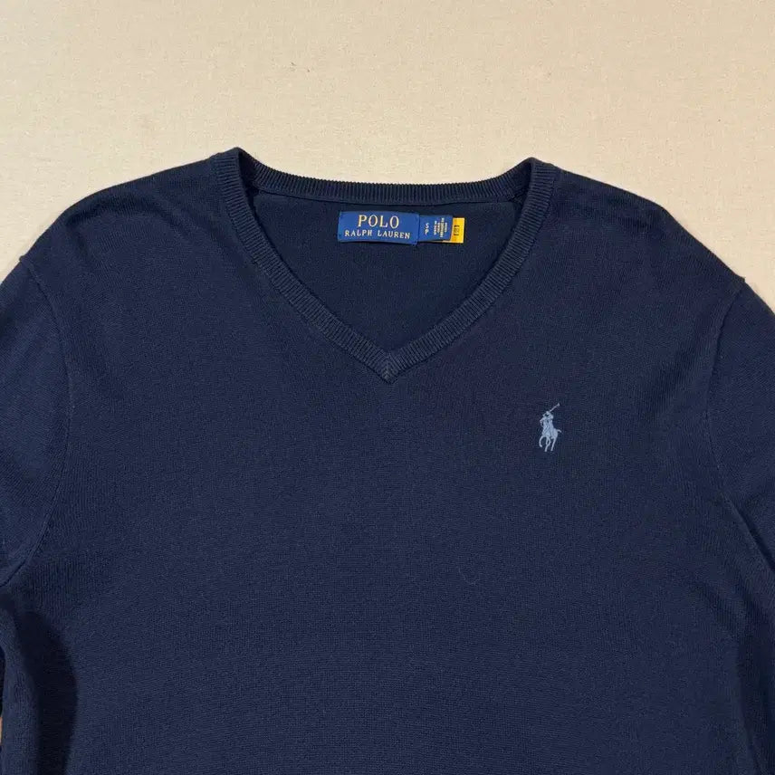 [BUNJANG] Polo Ralph Lauren Navy Cotton V-Neck Knit Sweater Size S / S) 폴로 랄프로렌 네이비 코튼 브이넥 니트