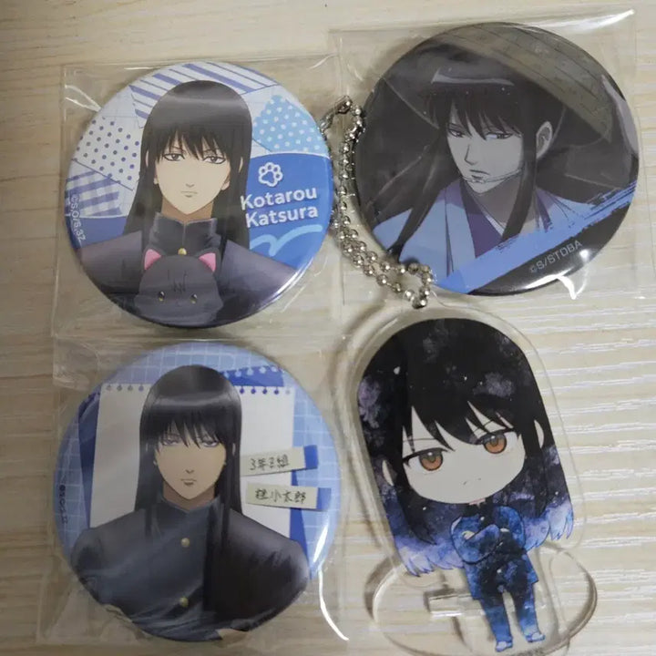 [BUNJANG] Gintama Katsura Kotaro Badge / Acrylic Keyring Set / 은혼 카츠라 코타로 뱃지/아크릴 키링 세트