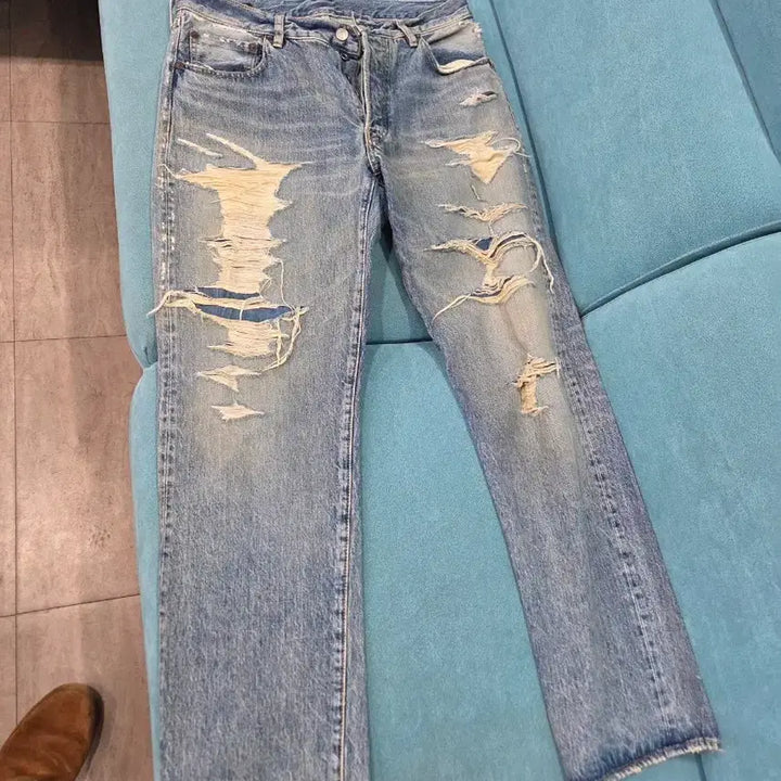 [BUNJANG] Mine Denim Loose Straight 5-Pocket Jeans (Size 32) / 마인데님 루즈스트레이트 5포켓 32