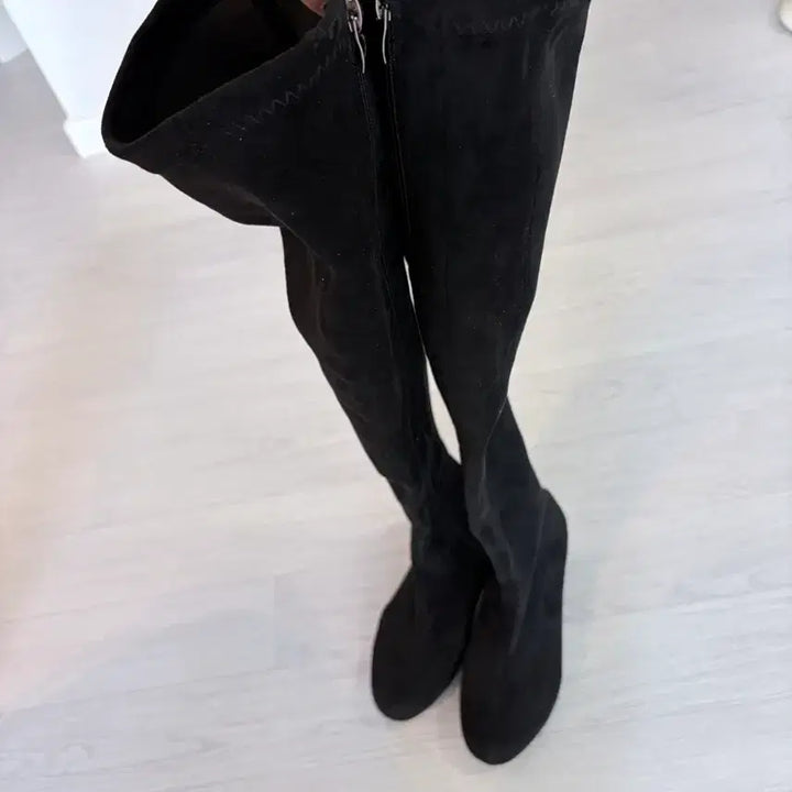 [BUNJANG] Black Suede Long Boots (230mm) / 블랙 스웨이드 롱부츠230