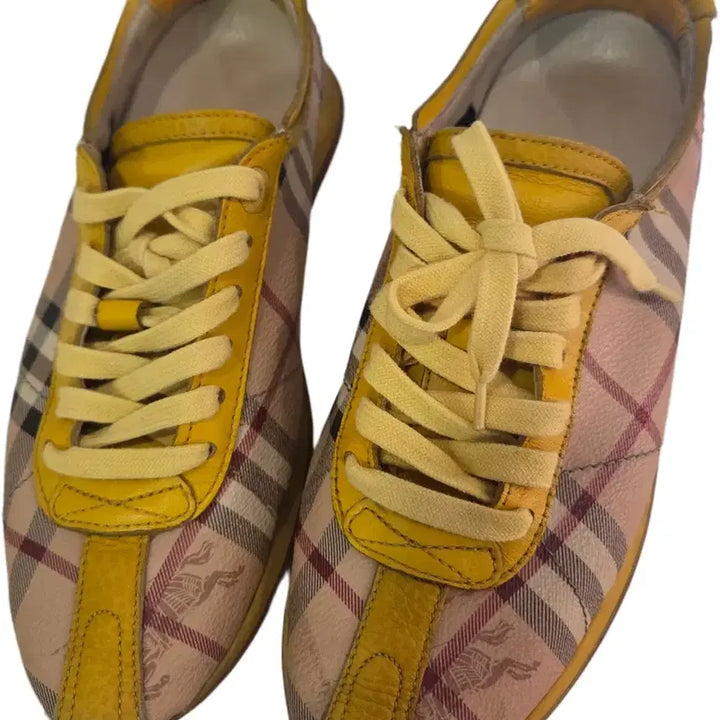 [BUNJANG] Burberry Check Pattern Sneakers Yellow / 정품 버버리 체크 패턴 스니커즈 옐로우
