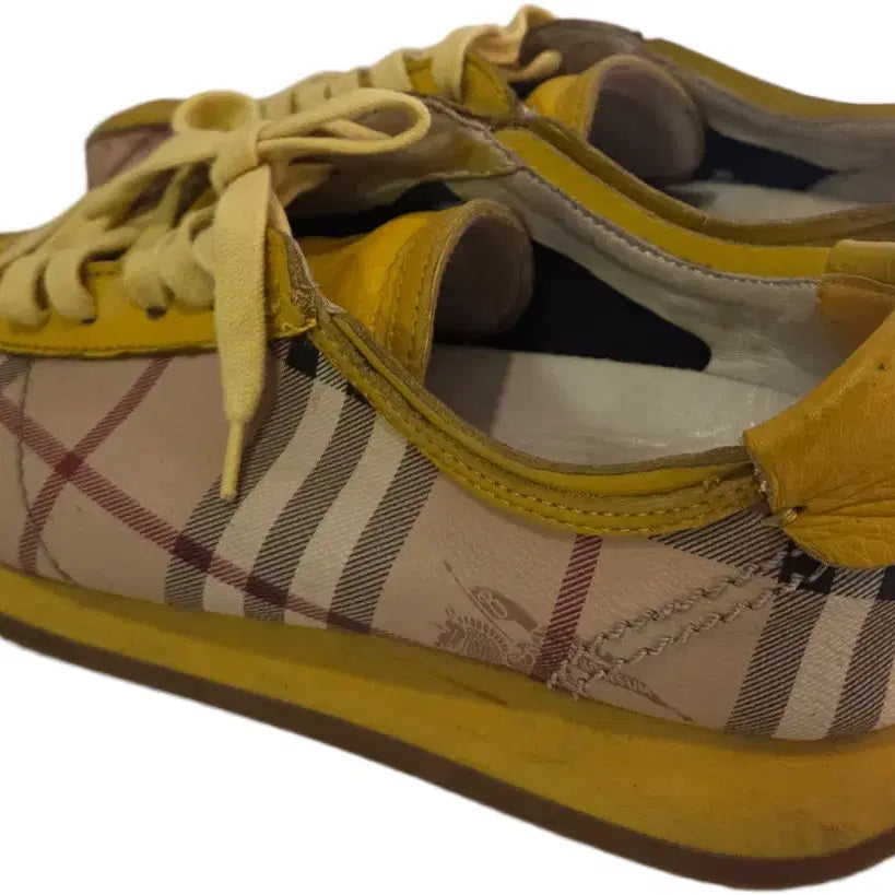 [BUNJANG] Burberry Check Pattern Sneakers Yellow / 정품 버버리 체크 패턴 스니커즈 옐로우