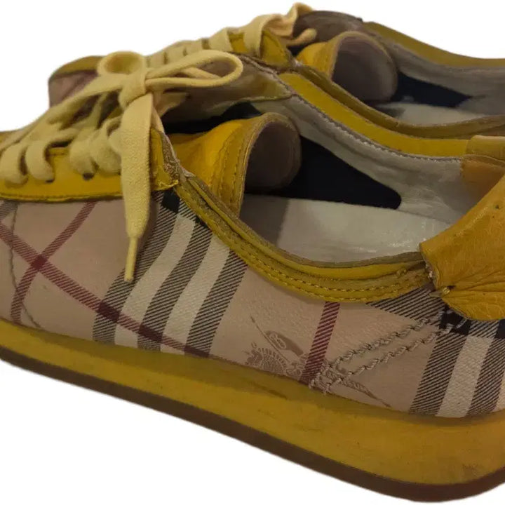 [BUNJANG] Burberry Check Pattern Sneakers Yellow / 정품 버버리 체크 패턴 스니커즈 옐로우