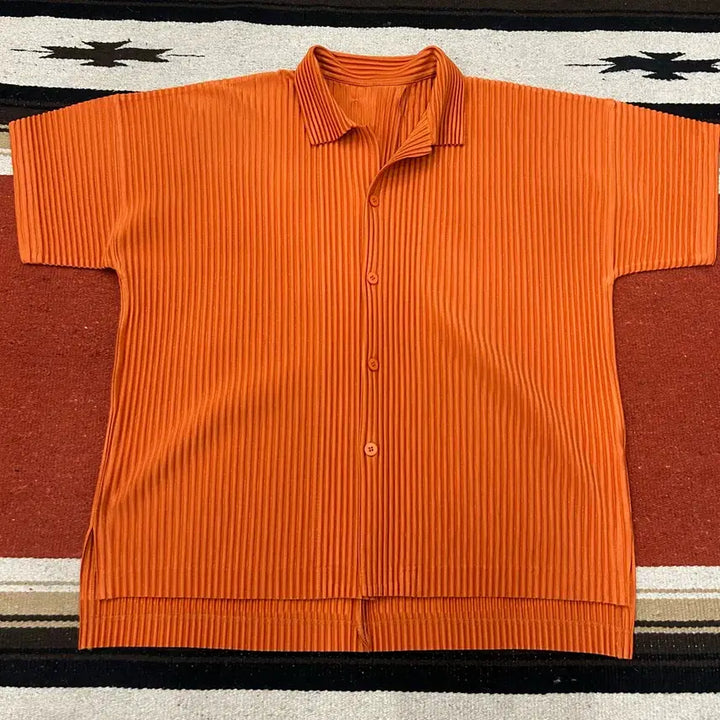 [BUNJANG] Volante Pleats Short Sleeve Shirt / 볼란테 플리츠 반팔셔츠