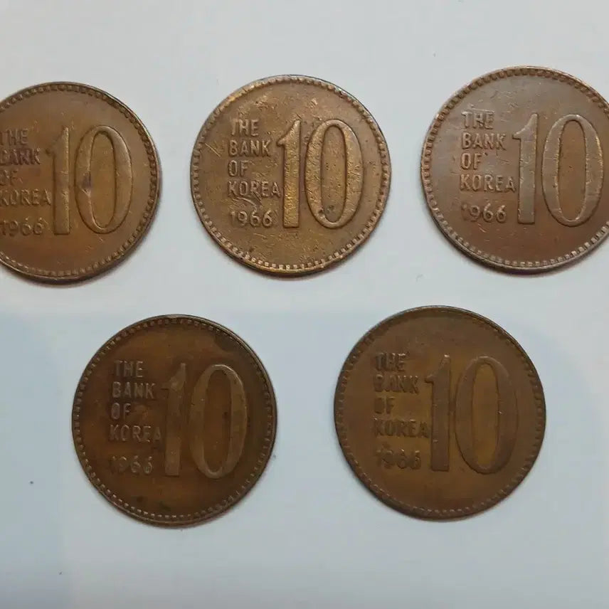 [BUNJANG] 1966 10 Won Coin Bundle Set (5 Coins) / 1966년 10원 동전 5개일괄