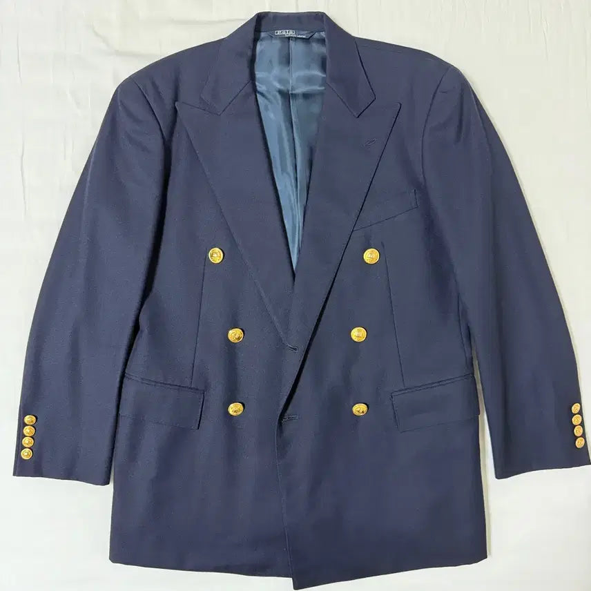 [BUNJANG] Polo Ralph Lauren Gold-Button Double-Breasted Blazer / 폴로 금장 더블 브레스티드 블레이저