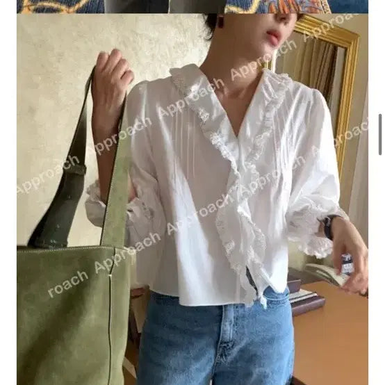 [BUNJANG] Rosanna Pintuck Frill Blouse / 로잔나 핀턱 프릴 블라우스