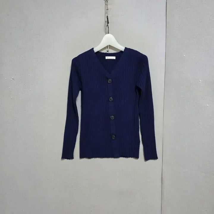 [BUNJANG] It Michaa V-Neck Ribbed Knit Navy / 잇미샤 브이넥 골지 니트 55  n5204