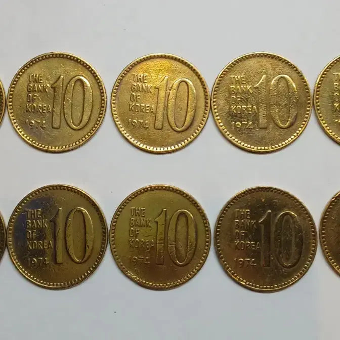 [BUNJANG] 1974 10 Won Coin Bundle (10 pieces) / 1974년10원 동전 10개 일괄