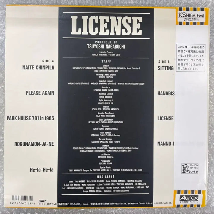 [BUNJANG] Tsuyoshi Nagabuchi License Vinyl Record / 나가부치 쯔요시 / License 엘피
