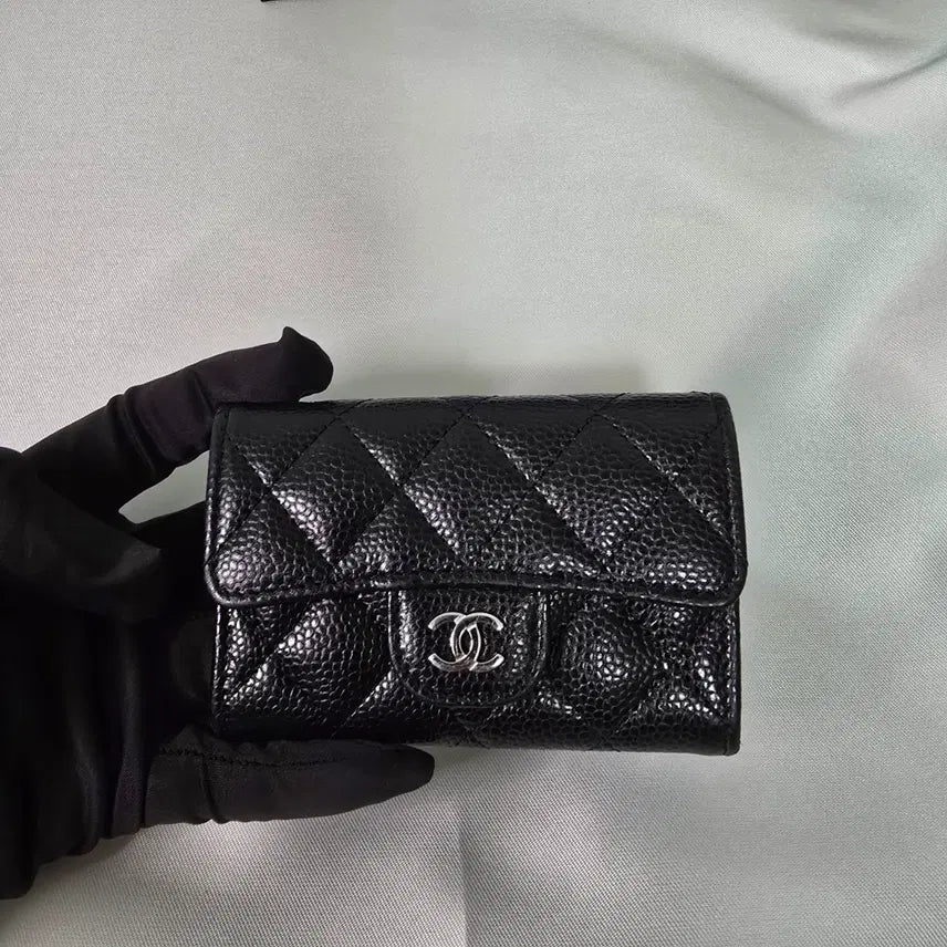 [BUNJANG] Chanel Classic Card Holder Black Silver Hardware / 샤넬 카드지갑 블랙 은장(AP0214)