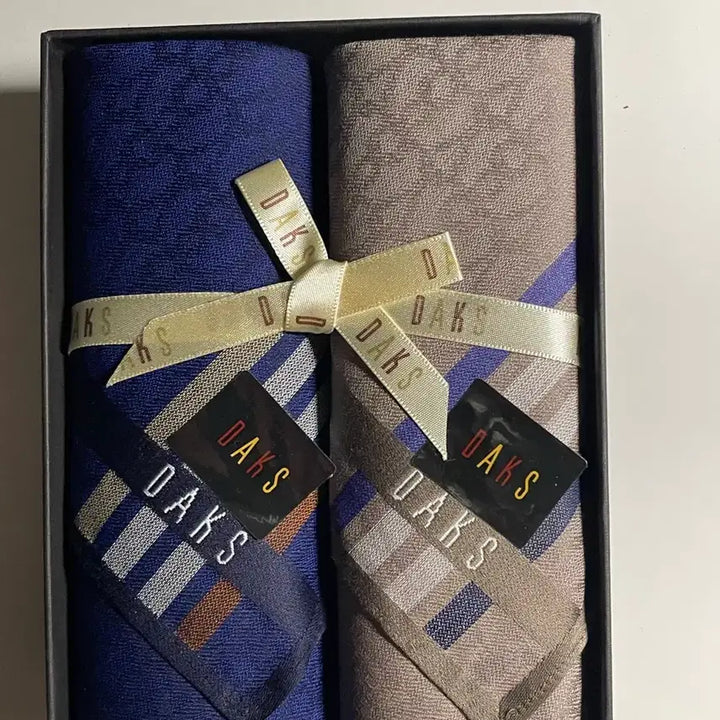 [BUNJANG] Daks 2-Piece Handkerchief Set with Traditional Korean Folk Painting Handkerchief / 닥스 손수건 2종 +전통민화 손수건세트 (선물용)
