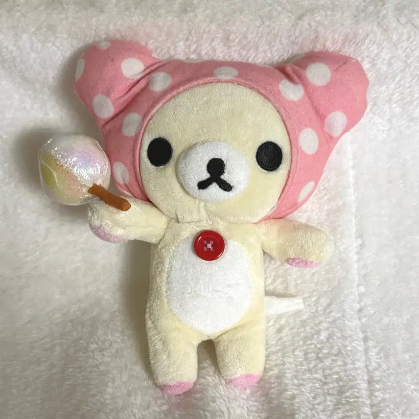 [BUNJANG] Vintage Rilakkuma Polka Dot Bath Doll / 고전 코리락쿠마 땡땡이 목욕 인형
