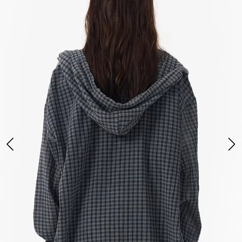 [BUNJANG] PAHISAM Charcoal Check Hooded Zip-Up / 파히섬 차콜 체크 후드집업