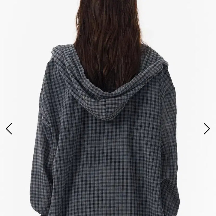 [BUNJANG] PAHISAM Charcoal Check Hooded Zip-Up / 파히섬 차콜 체크 후드집업