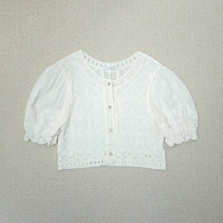 [BUNJANG] Banake Punching Lace Blouse / (F)반에이크 여성 반팔 블라우스 펀칭 레이스