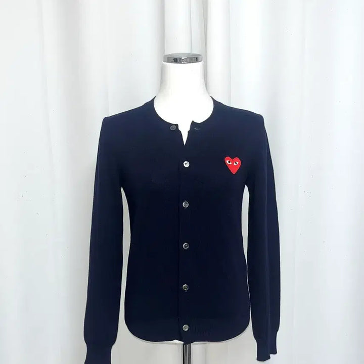 [BUNJANG] Comme des Garçons Red Heart Logo Cardigan / 꼼데가르송 레드 하트 와펜 가디건