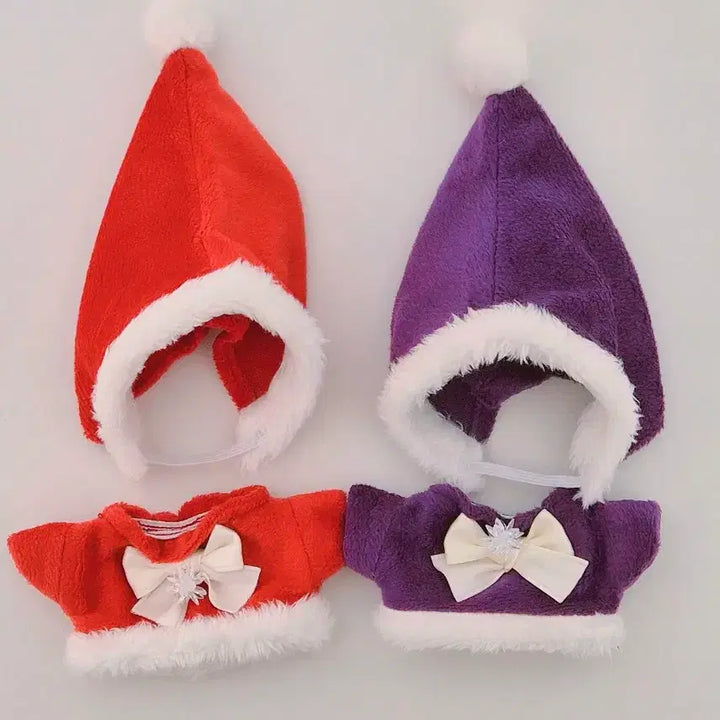 [BUNJANG] 10cm Doll Clothes Esi Shop Santa Fairy Bundle Set / 에시샵 산타요정 10cm 솜인형 옷 일괄