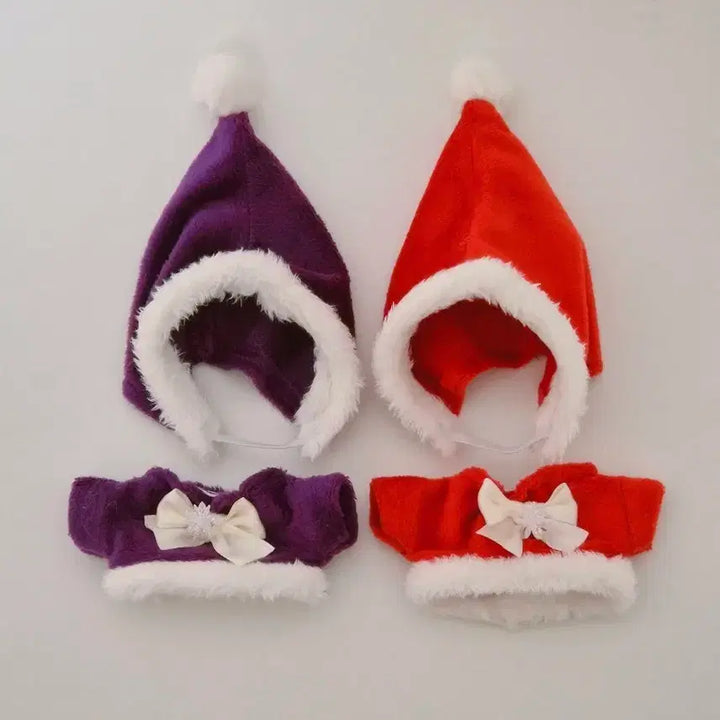 [BUNJANG] 10cm Doll Clothes Esi Shop Santa Fairy Bundle Set / 에시샵 산타요정 10cm 솜인형 옷 일괄