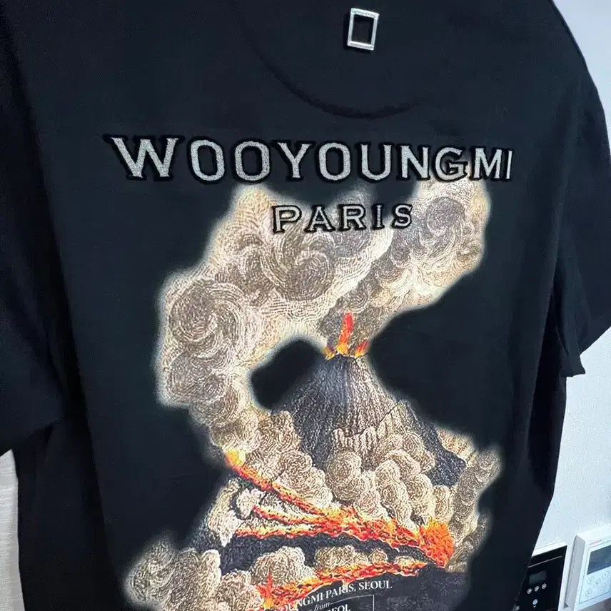 [BUNJANG] Wooyoungmi Volcano Short Sleeve T-Shirt Black Size 46 / 새상품급/ 우영미 볼케이노  반팔티 46사이즈 판매