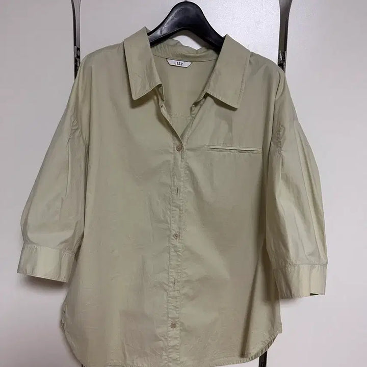[BUNJANG] Mint Color Shirt Size 77 with 3D Sleeve Pattern / LIST 민트 컬러 77사이즈 소매입체패턴 셔츠 55반이입음 상태최상