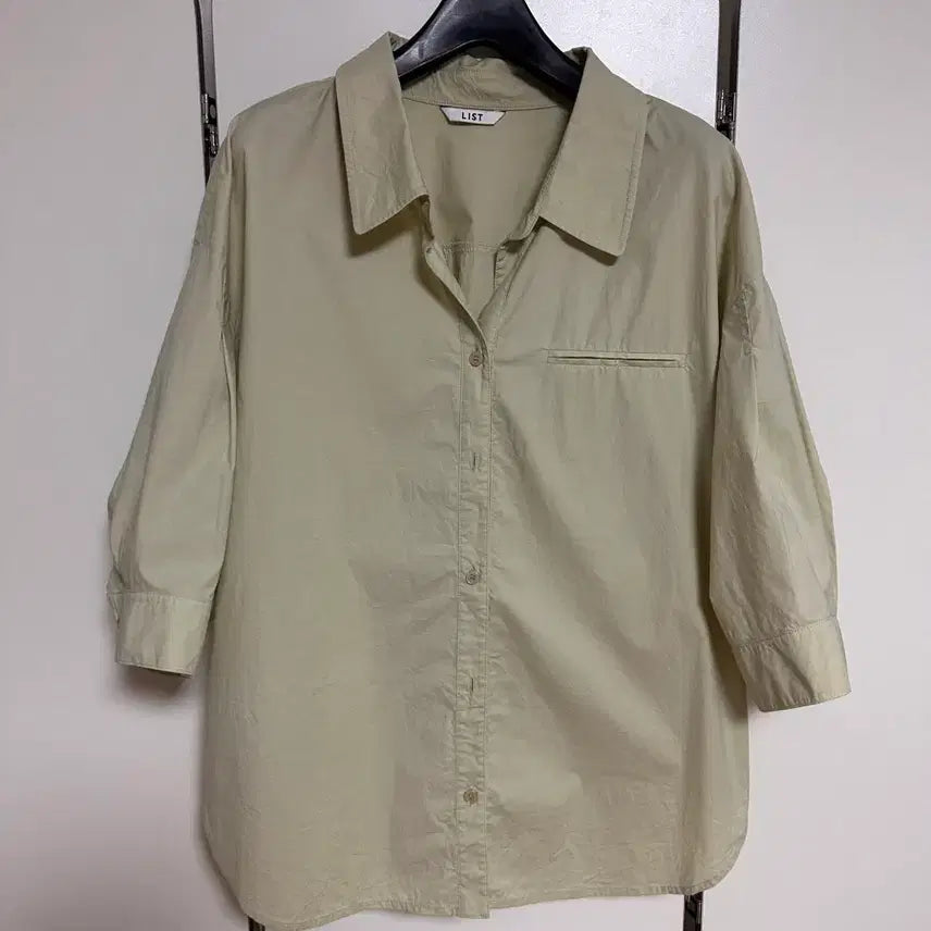 [BUNJANG] Mint Color Shirt Size 77 with 3D Sleeve Pattern / LIST 민트 컬러 77사이즈 소매입체패턴 셔츠 55반이입음 상태최상