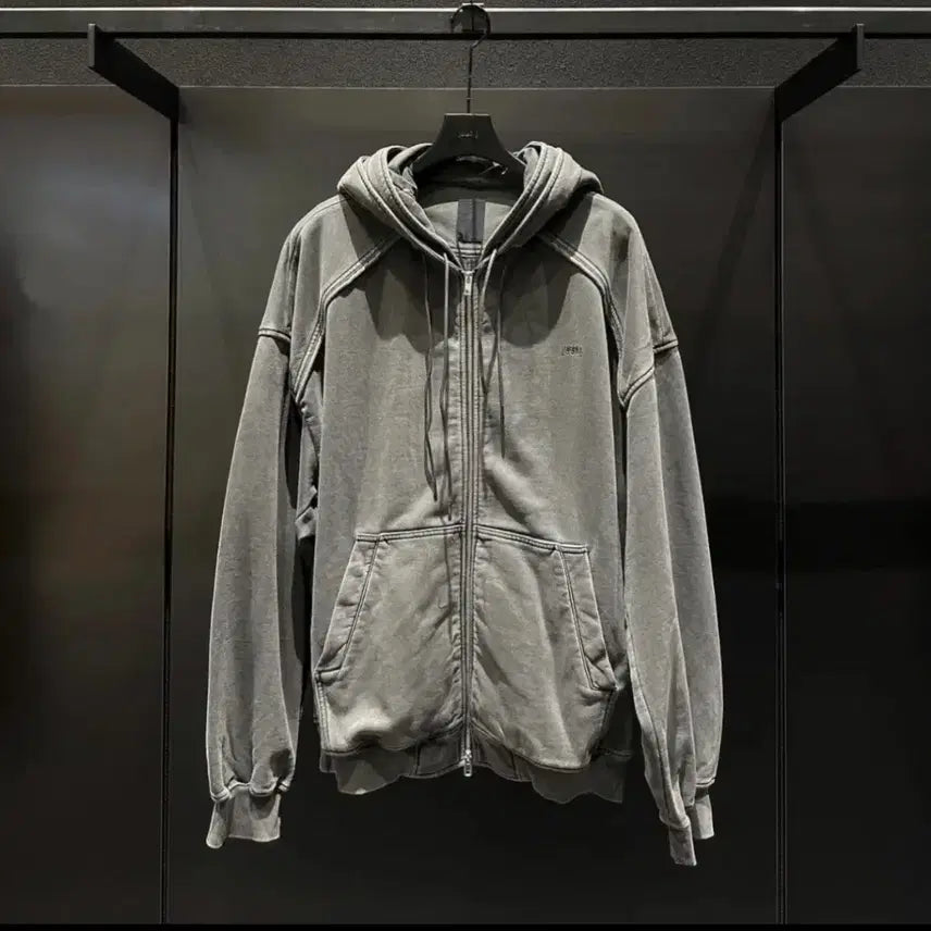 [BUNJANG] Juun.J 25SS Double Layered Hooded Zip-Up (Garment Dyed) / 준지 25ss 더블레이어드 후드집업