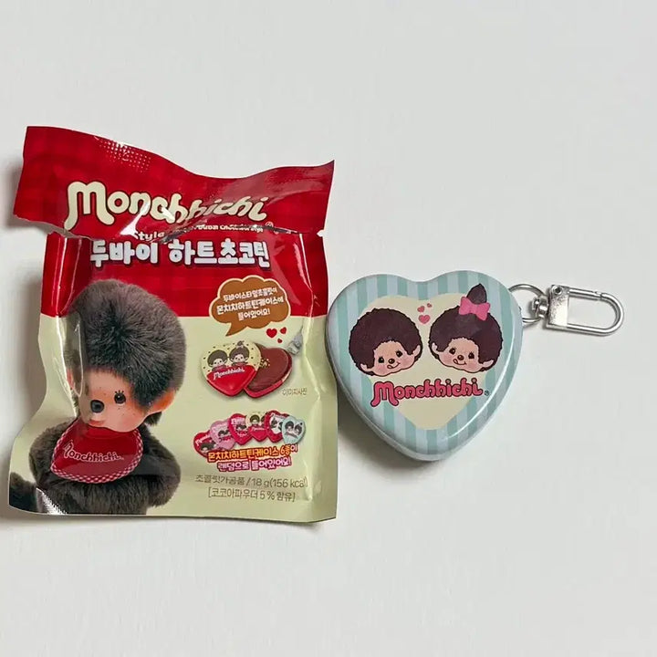 [BUNJANG] Monchhichi Dubai Heart Chocotin Tin Case Keychain Chocolate / 새상품) 몬치치 두바이 하트 초코틴 Gs 편의점 틴케이스 키링 초콜릿