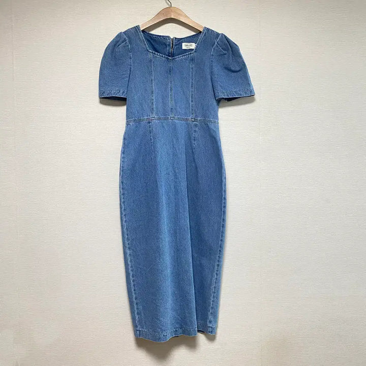[BUNJANG] MELLDE Square Neck Denim Long Dress / MELLDE 스퀘어넥 데님 롱 원피스
