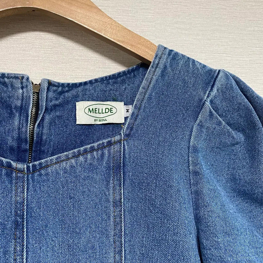 [BUNJANG] MELLDE Square Neck Denim Long Dress / MELLDE 스퀘어넥 데님 롱 원피스