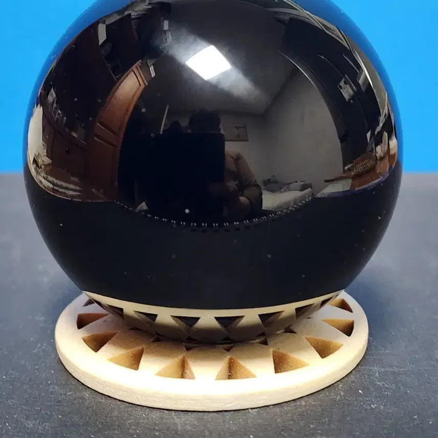 [BUNJANG] Natural Obsidian Sphere (7cm) with Stand / 천연크리스탈 흑요석 구체(7cm)+받침대