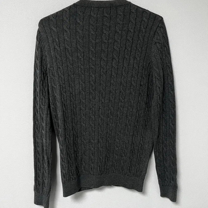 [BUNJANG] Lacoste Cable Knit Cardigan Charcoal 36 / 라코스테 케이블 니트 가디건 차콜 36size