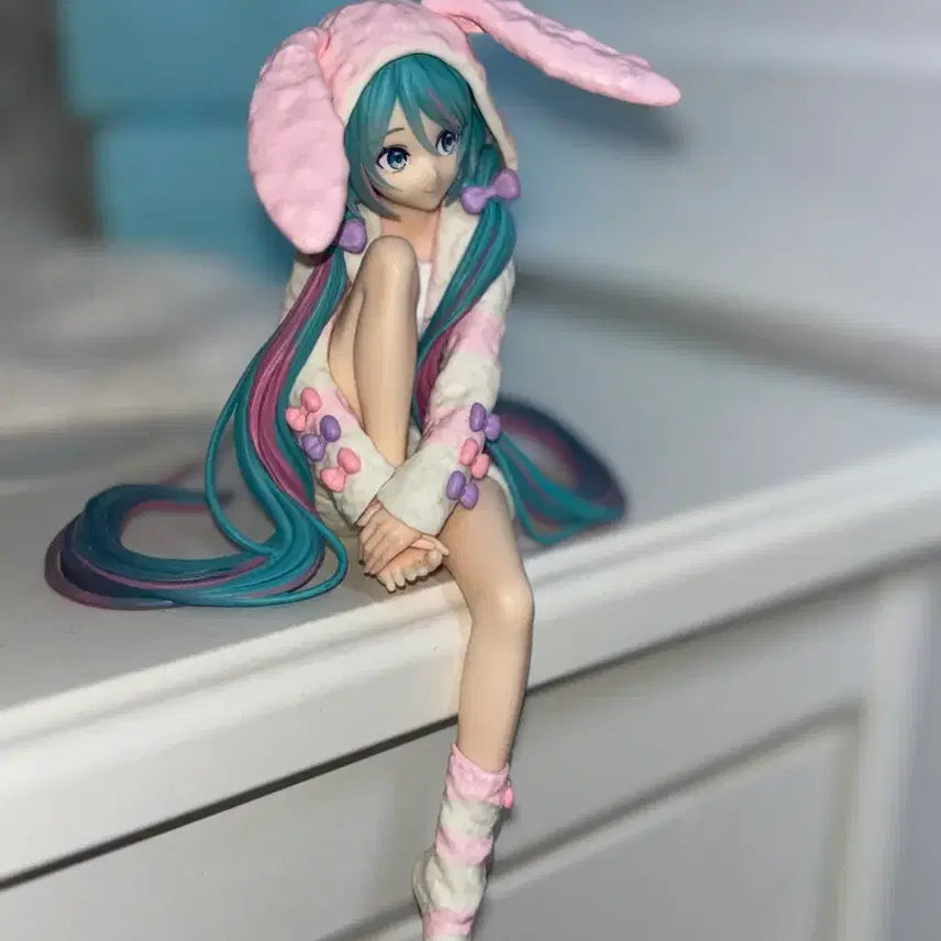 [BUNJANG] Hatsune Miku Rabbit Pajamas Noodles Stopper Figure / 하츠네미쿠 토끼 파자마 누들스토퍼 피규어(마지막 가격내림)