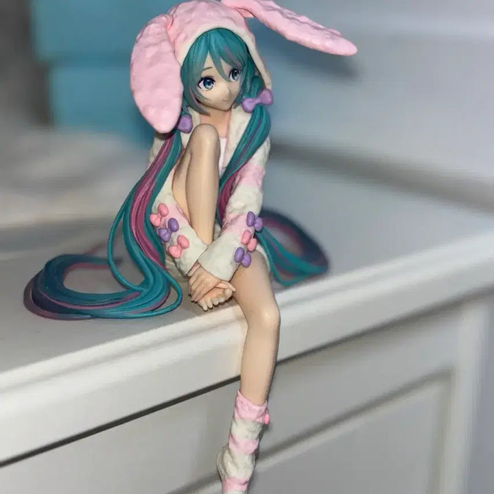 [BUNJANG] Hatsune Miku Rabbit Pajamas Noodles Stopper Figure / 하츠네미쿠 토끼 파자마 누들스토퍼 피규어(마지막 가격내림)