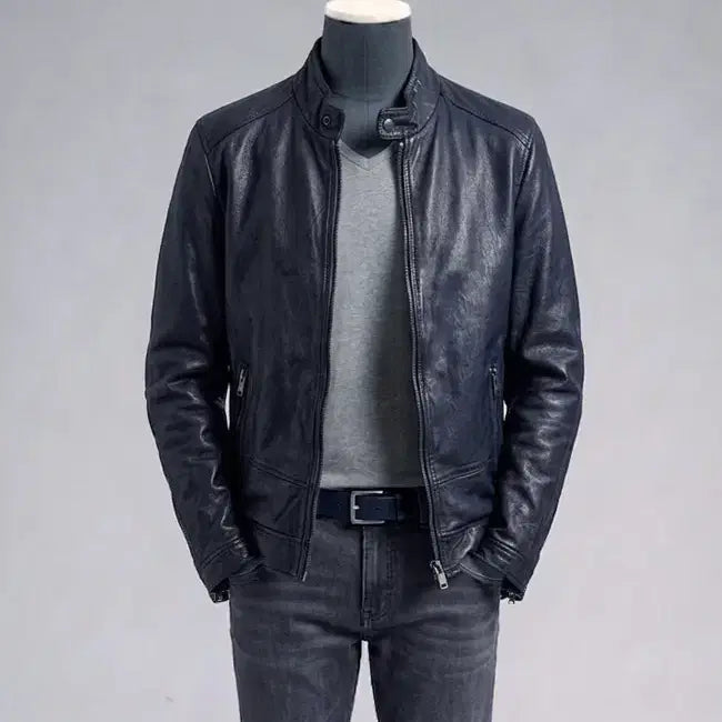 [BUNJANG] TIME HOMME Italian Vegetable Lambskin Blouson Jacket / 타임옴므/TIME HOMME 이태리 베지터블 양가죽 블루종 자켓/100