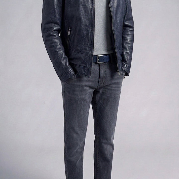[BUNJANG] TIME HOMME Italian Vegetable Lambskin Blouson Jacket / 타임옴므/TIME HOMME 이태리 베지터블 양가죽 블루종 자켓/100
