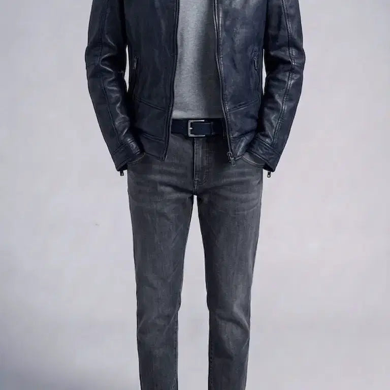[BUNJANG] TIME HOMME Italian Vegetable Lambskin Blouson Jacket / 타임옴므/TIME HOMME 이태리 베지터블 양가죽 블루종 자켓/100