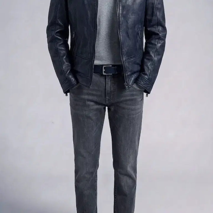 [BUNJANG] TIME HOMME Italian Vegetable Lambskin Blouson Jacket / 타임옴므/TIME HOMME 이태리 베지터블 양가죽 블루종 자켓/100