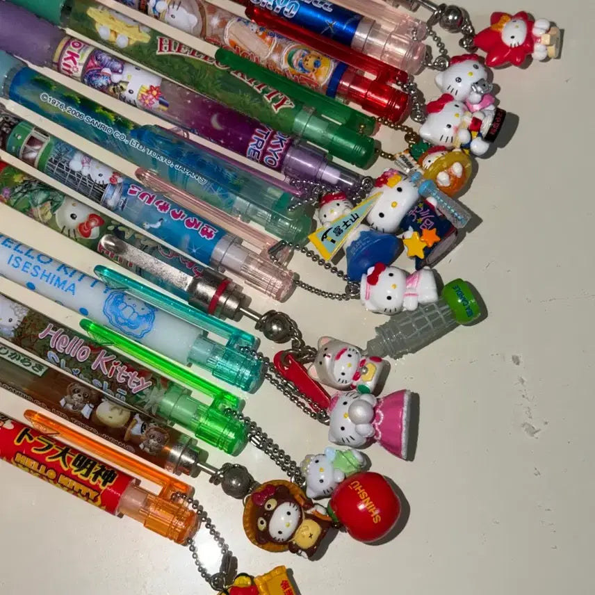 [BUNJANG] Bundle Set Classic Kitty Strap Mechanical Pencil Ballpoint Pen / 일괄) 고전 키티 스트랩 샤프 볼펜