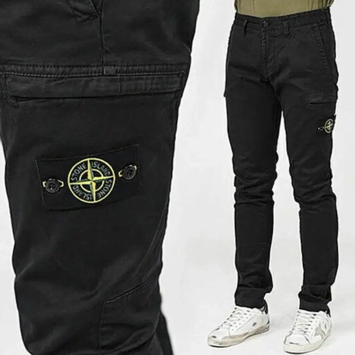[BUNJANG] Stone Island Patch Zipper Cargo Pants (W31) / 스톤아일랜드 와펜 패치 블랙 지퍼 카고 팬츠(W31)