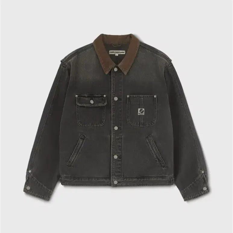 [BUNJANG] Heritagefloss Denim Trucker Jacket Charcoal (S) / 헤리티지플로스 데님 트러커 자켓 차콜(S)