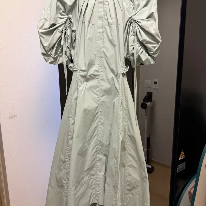 [BUNJANG] Mint Puff Sleeve Long Dress / 민트색 퍼프소매 롱 원피스