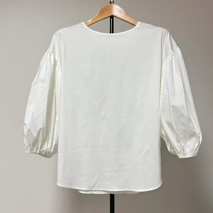 [BUNJANG] White Puff Sleeve Blouse / 화이트 퍼프 소매 블라우스