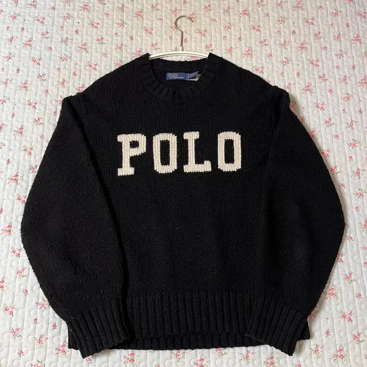 [BUNJANG] Polo Ralph Lauren Logo Knit Sweater Black (XS) / 폴로 로고 니트 스웨터 블랙(XS)