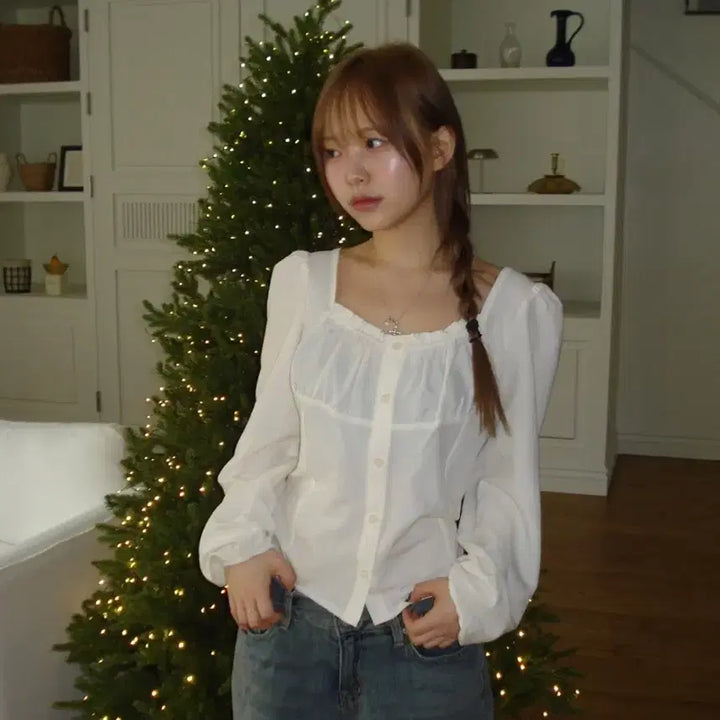 [BUNJANG] Our Cabinet Ruby Puff Blouse - Ivory / 아워캐비넷 루비 퍼프 블라우스