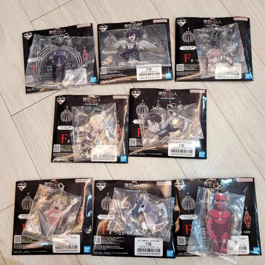 [BUNJANG] Attack on Titan Individual Resolutions Acrylic Charm Set (F Prize, 8 Types) / 진격의 거인 각자의결의 아크릴 참 F상 8종 전종(현물)