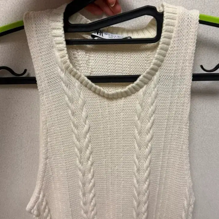 [BUNJANG] Zara Sleeveless Cable Knit Maxi Dress Ivory / 자라 아이보리 민소매 원피스