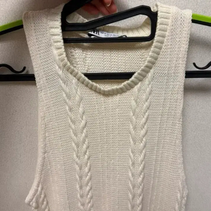 [BUNJANG] Zara Sleeveless Cable Knit Maxi Dress Ivory / 자라 아이보리 민소매 원피스