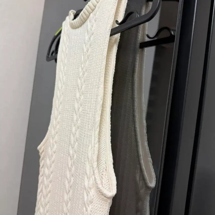 [BUNJANG] Zara Sleeveless Cable Knit Maxi Dress Ivory / 자라 아이보리 민소매 원피스